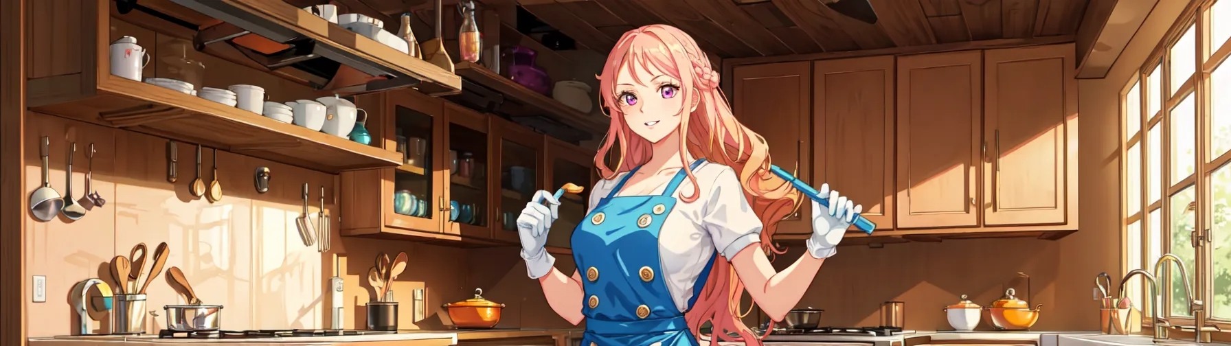 A red haired girl in the kitchen, getting ready to make a fake pussy